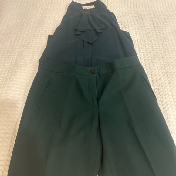 TORY BURCH Blouse and Pant Set - Hunter Green - - Picture 10 of 11